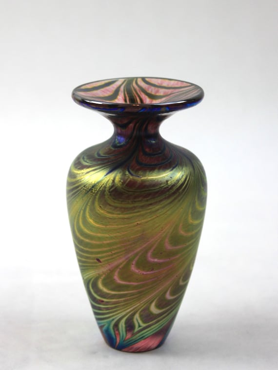 Robert Held Favrille Pulled Feather Art Glass Vase - Etsy