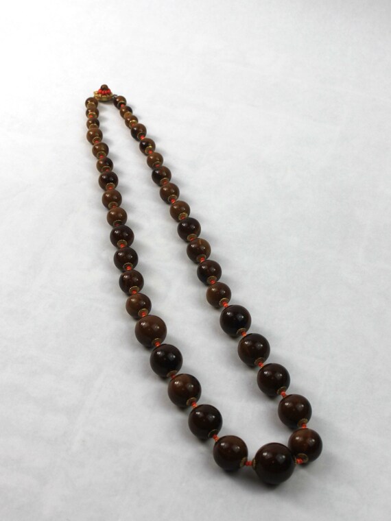 Miriam Haskell Bakelite Graduated Beaded Necklace… - image 2