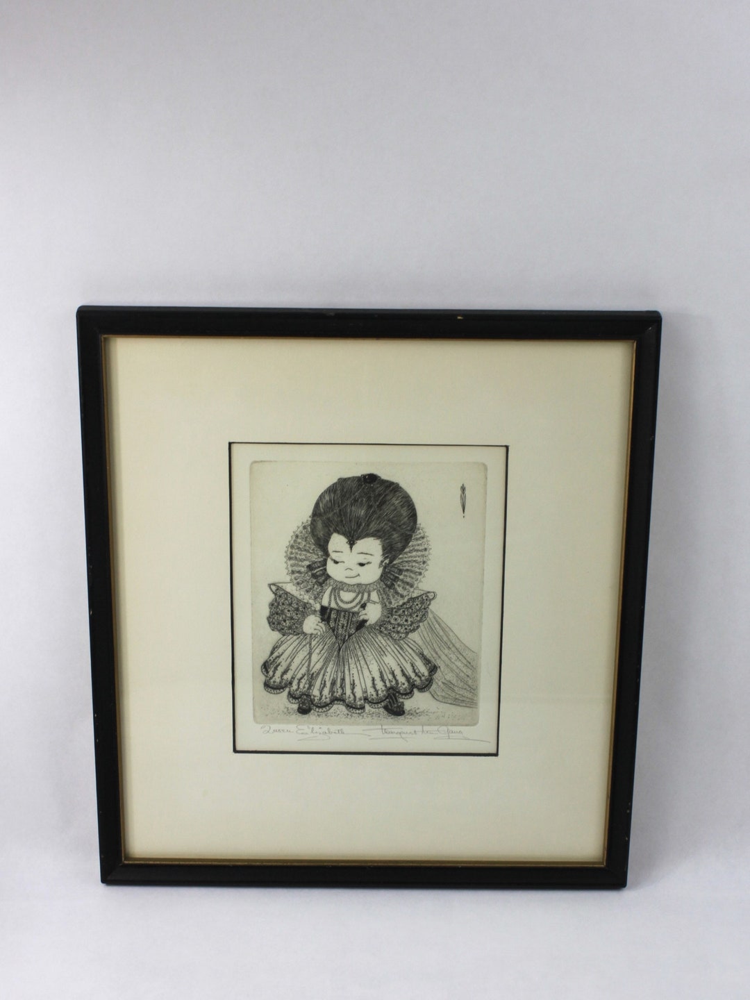 Margaret Ann Gaug Queen Elizabeth Etching Artist Signed Etsy