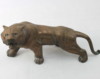 19th Century Japanese Okimono Bronze Tiger Sculpture