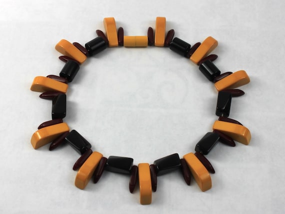 Vintage Bakelite Beaded Choker Necklace Egyptian … - image 1