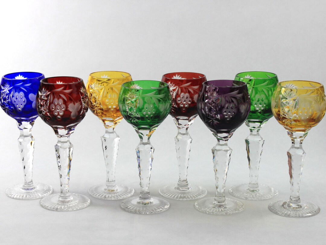 Nachtmann Traube Crystal Cordial Glasses Multi Color Cut to Etsy