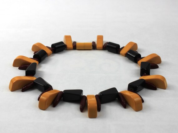 Vintage Bakelite Beaded Choker Necklace Egyptian … - image 2