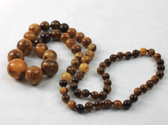 Bakelite Graduated Beaded Necklace Mississippi Mu… - image 1