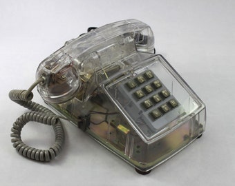 1980s Clear ITT 2500 Desk Telephone