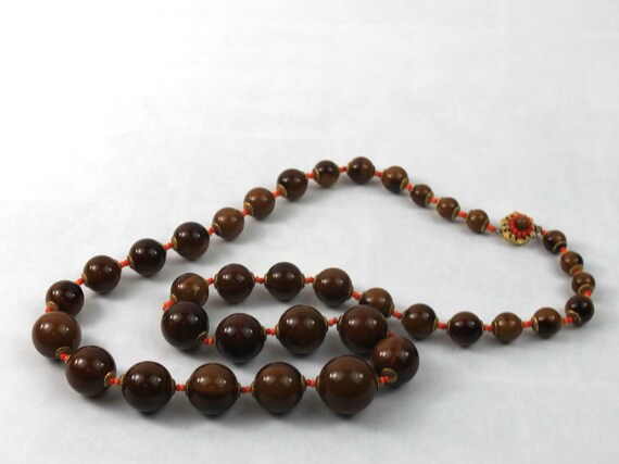 Miriam Haskell Bakelite Graduated Beaded Necklace… - image 1