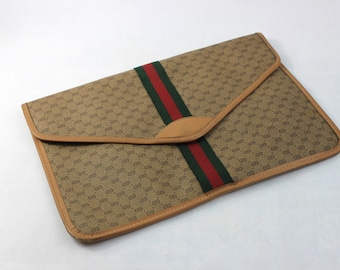 Vintage Gucci Monogram Envelope Clutch Bag