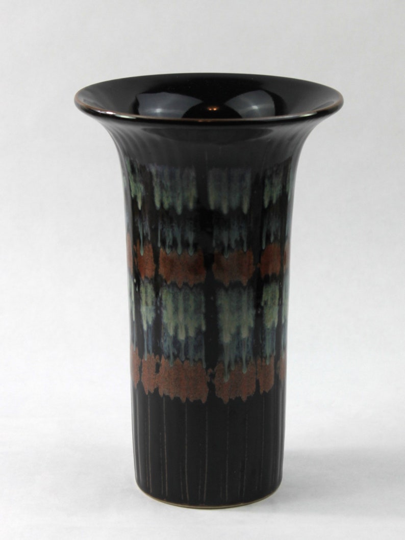 Studio Art Pottery Drip Glaze Vase - Etsy