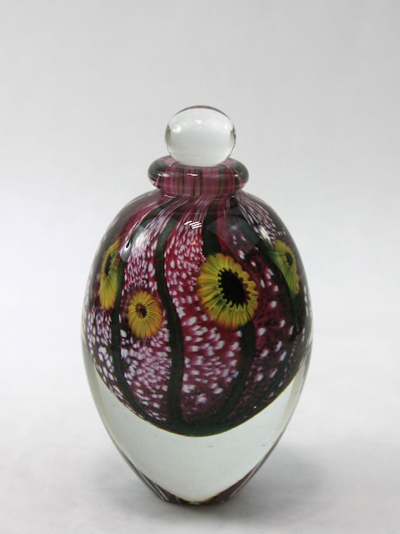1995 Robert Eickholt Millefiori Studio Art Glass Paperweight Perfume Bottle