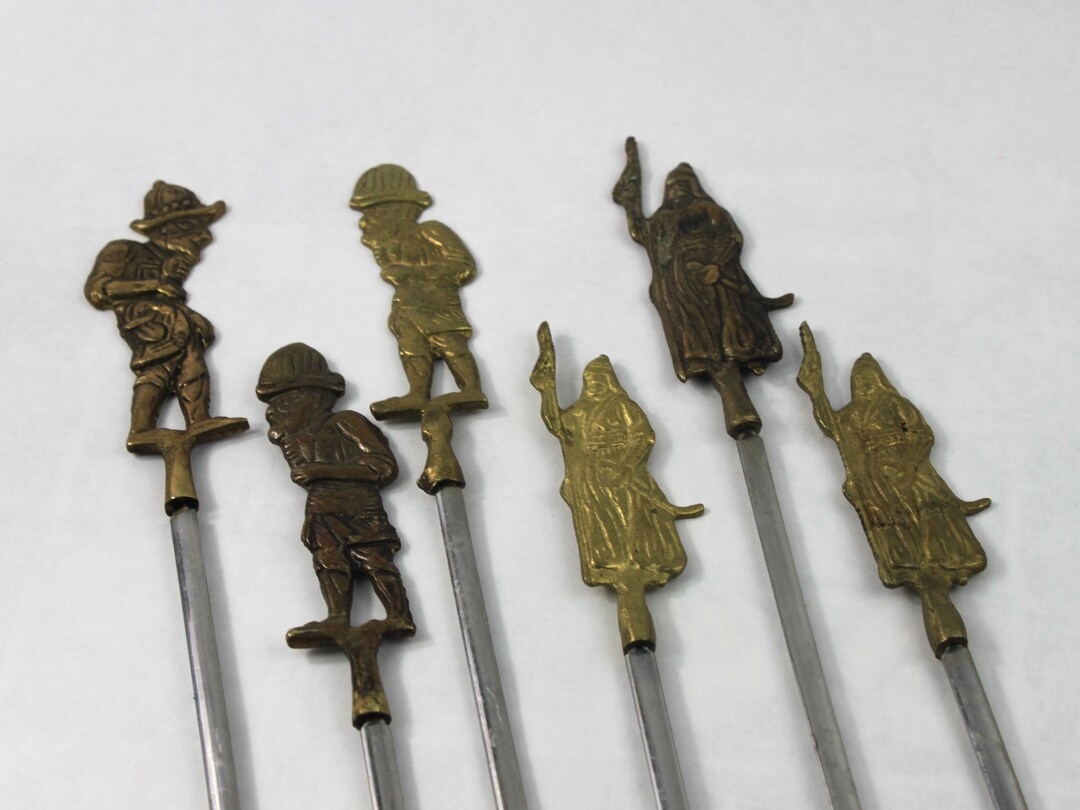 Lot pics à brochette figurines métal - Arts de la table