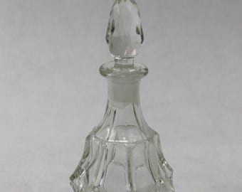 1930s Cut Glass Perfume Bottle Czechoslovakia