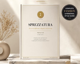 Sprezzatura, Guía de estilo masculino en formato ebook, El arte de la elegancia sin esfuerzo, Libro de moda digital, Guía de vestuario basada en la teoría del color, PDF de moda masculina de lujo
