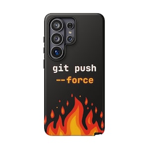 Git Push Force-programmerare telefonskal, rolig DevOps-humorgåva (iPhone, Samsung, Pixel)