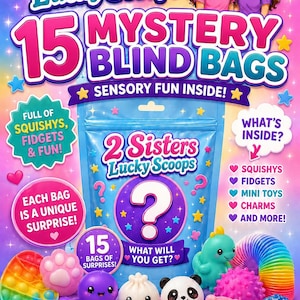 15 Mystery Squishy Blind Bags - Find a charm add another bag