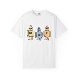 Maglietta Robot Binario - Divertente regalo per informatici, maglietta umoristica per programmatori e ingegneri.