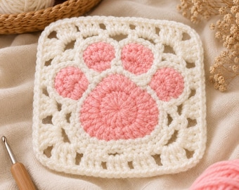 Beginner Crochet Kit – Cat Paw Coaster DIY Craft Project