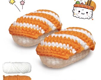 Sushi Crochet Kit Set – 2 Pack Kawaii Amigurumi Food DIY Craft