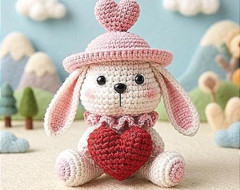 Crochet Kit: Beginner Bunny Heart DIY Craft – Crochet Project