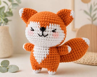 Fox Crochet Kit Beginner DIY Amigurumi Plush Kit