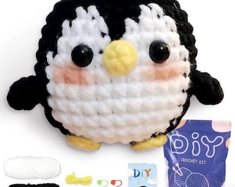 DIY Crochet Penguin Kit: Amigurumi Craft Supplies, Beginner Friendly Toy Making