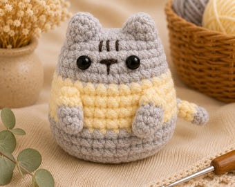 Crochet Cat Kit: DIY Amigurumi Craft Supplies (Includes Yarn, Hook)