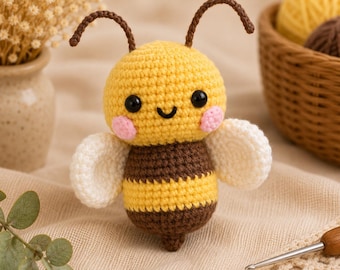 Crochet Bee Kit: DIY Amigurumi Craft Project, Yarn & Supplies Included