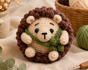 Cottagecore Hedgehog Crochet Kit – Amigurumi Nature DIY Beginner Project