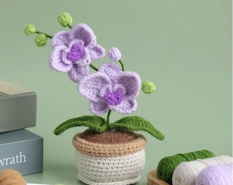 Crochet Orchid Kit – Beginner Amigurumi Flower Plant Decor (DIY Craft)