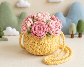 Crochet Flower Basket Kit – Amigurumi Floral DIY Home Décor Project