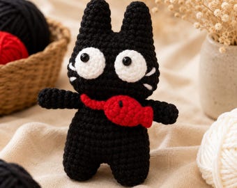 Beginner Crochet Kit: Kawaii Black Cat Amigurumi DIY Plush Craft