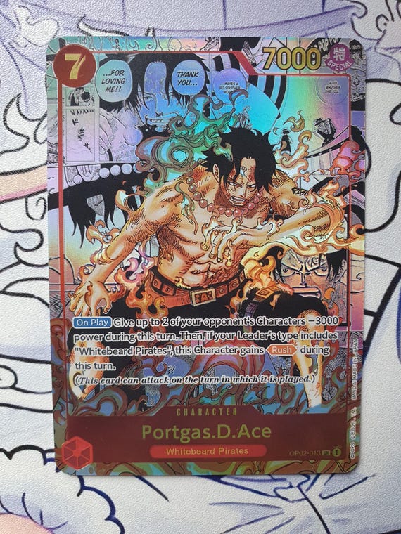 Portgas D Ace Holo Card – One Piece Manga Collectible Display Gift