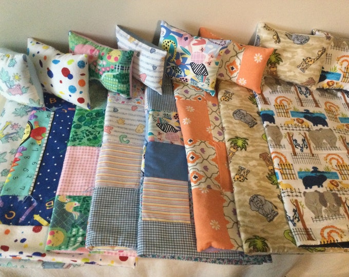 Baby Doll Blanket and Pillow Sets in New Patterns. Made to Fit Over