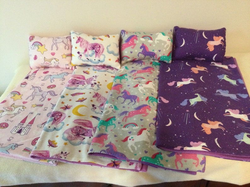 Doll Blanket and Pillow Set Made to Fit up to 18 Inch Dolls Etsy