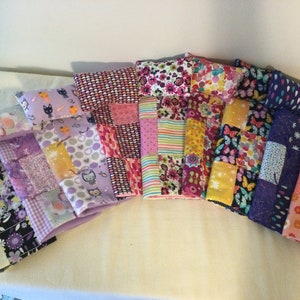 Small doll blanket and pillow set. Made to fit most small dolls,nine print options.