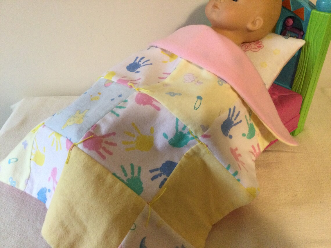 Baby Doll Blanket and Pillow Sets in Bright Colors. Made to Etsy