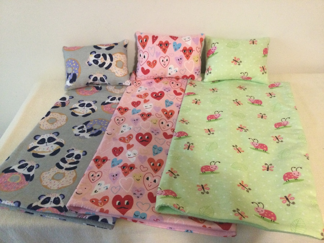 Baby Doll Blanket and Pillow Sets. Choice of Three Prints. Covers AG Bitty Babies or Baby Dolls