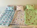 Baby doll blanket and pillow sets. Choice of three prints. Covers AG Bitty babies or baby dolls,  in most beds or cradles. 