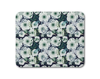 Leather Placemat - Elegant Botanical & Floral Pattern Design - Kitchen and Dining Decor Gift - Cottagecore Tabletop Illustration - v.12