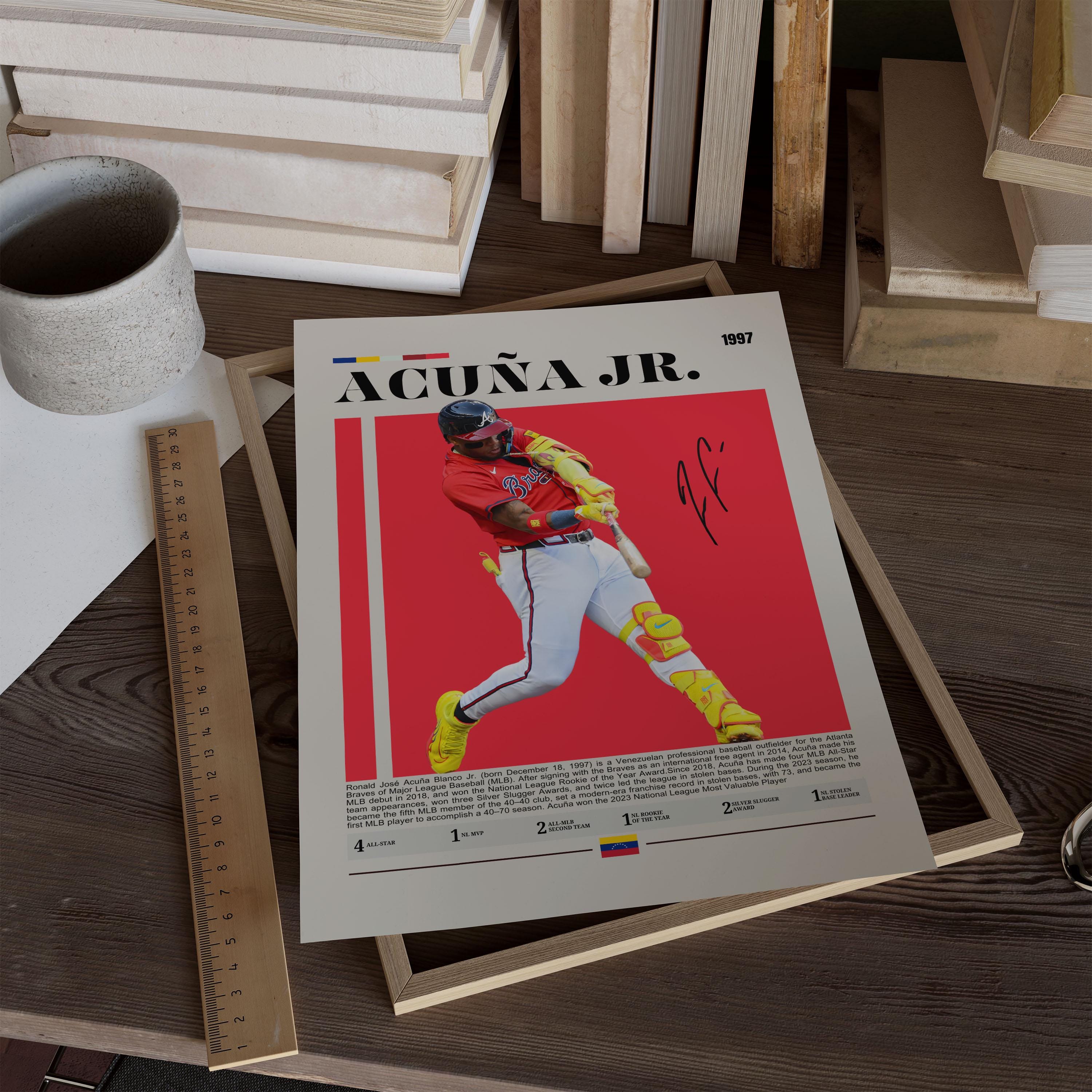 Ronald Acuña Jr. Atlanta Braves Poster, MLB Home Run King Wall Art ...