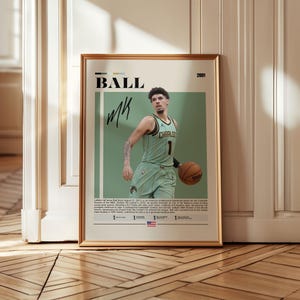 ラメロ・ボールのポスター、ミニマルなバスケットボールアート、クイーンシティスポーツプリント