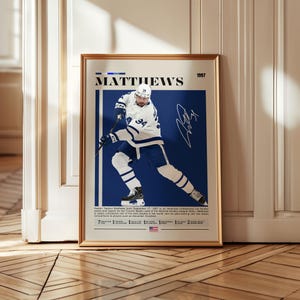 Auston Matthews Minimalist Art, Hockey Legend Captain Poster, Digital Physical