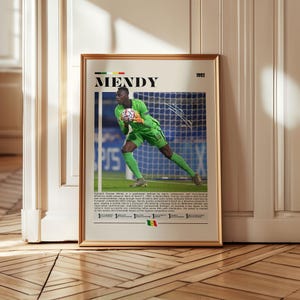 Edouard Mendy Minimalist Art, Al-Ahli Senegal Legend Poster, Digital & Physical