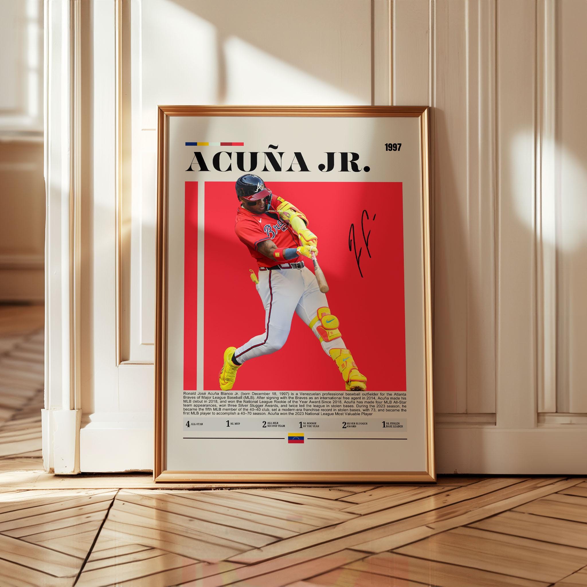 Ronald Acuña Jr. Atlanta Braves Poster, MLB Home Run King Wall Art ...