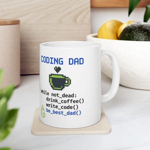 Funny Coding Dad Mug, Software Engineer Father's Day Gift, Programmer Dad Coffee Cup, Coding Loop Mug, Tech Gift for New Dad