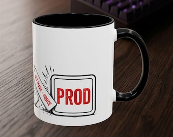 Caneca "Efeito Dominó Git Push" para Dívida Técnica | Presente Divertido para Engenheiros de Software | Caneca de Café Minimalista para Programadores, DevOps e Administradores de Sistemas