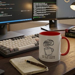 Developer Mug – Caffeine Stack Overflow Line Art Coffee Cup (11 oz or 15 oz) image 2