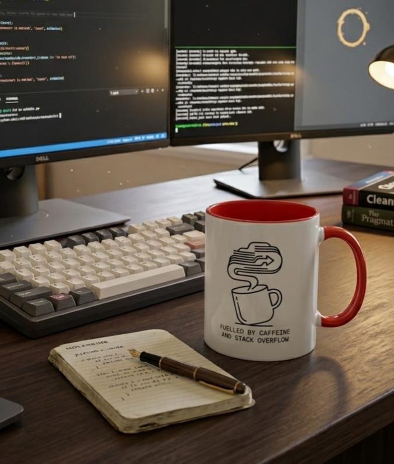 Developer Mug – Caffeine Stack Overflow Line Art Coffee Cup (11 oz or 15 oz) image 2