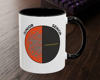 Funny Programmer Mug | Software Engineer Gift | Junior vs Senior Developer Coffee Cup | Coding Humor | Computer Science | Tech Lead Gift