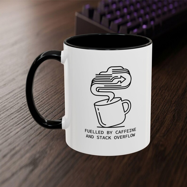 Developer Mug – Caffeine Stack Overflow Line Art Coffee Cup (11 oz or 15 oz) image 11