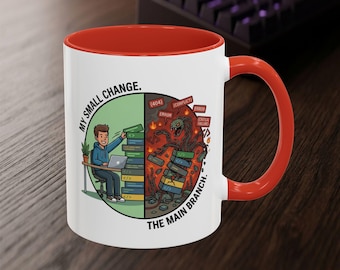 Caneca engraçada para programador | Presente para engenheiro de software | Caneca de conflito de merge do Git | Caneca de café com humor de programação, 325ml | Vida de programador